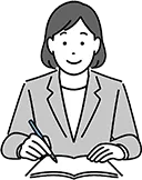 ノートをとる女性